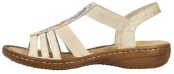 RIEKER Sandale dama, Rieker, 60808-60-Bej, casual, sintetic, cu talpa joasa, bej (Marime: 37)