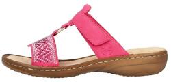 RIEKER Papuci dama, Rieker, 60898-31-Fuchsia, casual, piele ecologica, cu talpa joasa, fuchsia (Marime: 38)
