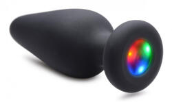 XR Brands Booty Sparks - szilikon világító anál plug (fekete) - sexshopcenter