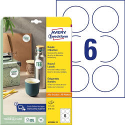 AVERY 6229REV-10 fehér 80mm 10ív visszaszedhető univerzális címke köretikett (6229REV-10) - tintasziget