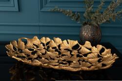 Invicta GINGKO LEAFS arany alumínium dísztál 50x30cm