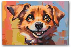 Festés számok szerint - Boldog kutya Méret: 40x60cm, Keretezés: Keret nélkül (csak a vászon)