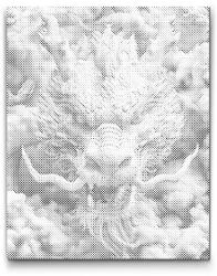 PontPöttyöző - Kínai sárkány Méret: 30x40cm, Keretezés: Keret nélkül (csak a vászon), Szín: Kék