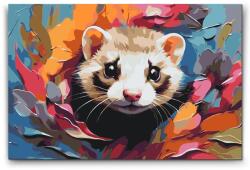  Festés számok szerint - Boldog vadászgörény Méret: 40x60cm, Keretezés: Keret nélkül (csak a vászon)