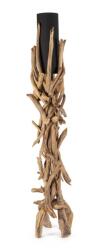 Bizzotto Lampadar lemn natur sticla neagra Ace 35/40x180 cm (0826653)