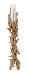 Bizzotto Lampadar lemn natur sticla alba Ace 35/40x180 cm (0826652)