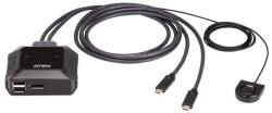 ATEN KVM превключвател, ATEN US3312, 2-портов, 4K, DisplayPort, USB-C (US3312-AT) - zettabytex