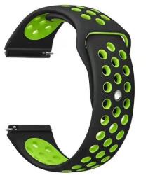  Mobilly univerzális szíj, 22 mm, szilikon, fekete/zöld (160 DSJ-03-00T black/yellow 22mm)