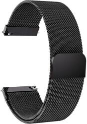  Mobilly univerzális fém pótszíj mágneses csattal, milánói szíj, 20mm, fekete (DST-01-00 20mm black)