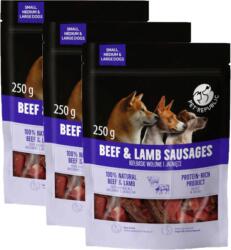 Pet Republic PetRepublic gustări din cârnați de vită și miel pentru câini, 3 x 250 g