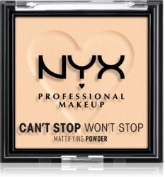 NYX Professional Makeup Can't Stop Won't Stop Mattifying Powder mattító púder árnyalat 02 Light 6 g