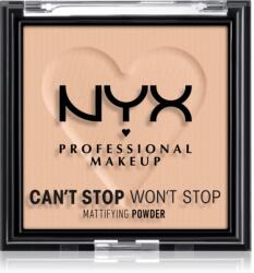 NYX Professional Makeup Can't Stop Won't Stop Mattifying Powder mattító púder árnyalat 03 Light Medium 6 g