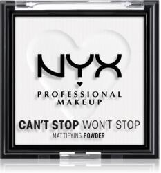 NYX Professional Makeup Can't Stop Won't Stop Mattifying Powder mattító púder árnyalat 11 Bright Translucent 6 g