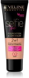 Eveline Cosmetics Selfie Time alapozó és korrektor 2 az 1-ben árnyalat 02 Ivory 30 ml
