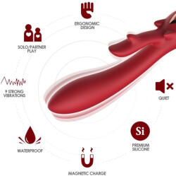 Armony ARMONY - ívelt nyúlványos vibrátor, piros