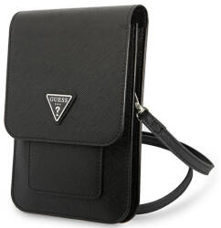 GUESS Saffiano Triangle GUWBSATMBK kis táska, fekete (GUWBSATMBK)