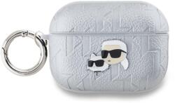 Karl Lagerfeld Embossed Karl and Choupette Heads AirPods Pro 2 ezüst PU tok (KLAP2PGKCPS)