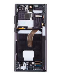Samsung Galaxy S22 Ultra kompatibilis LCD kijelző + érintő, kerettel, fekete SM-S908B (GH82-27488A)