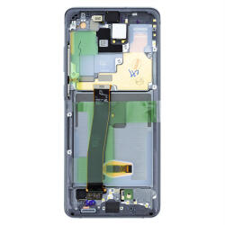 Samsung G988 Galaxy S20 Ultra kompatibilis LCD modul kerettel, OEM jellegű, kozmosz szürke (GH82-22271B;GH82-22327B)
