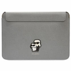 KARL LAGERFELD Sleeve Saffiano Karl&Choupette KLCS14SAKCPMG 14" laptop tok, ezüst (KLCS14SAKCPMG)