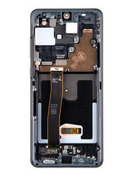 Samsung G988 Galaxy S20 Ultra kompatibilis LCD modul kerettel, kamera nélkül, OEM jellegű, kozmosz fekete (GH82-26032A)