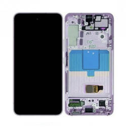 Samsung Galaxy S22 kompatibilis LCD kijelző + érintő, kerettel, lila, SM-S901B (GH82-27520G)