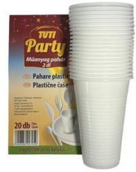 TUTI Műanyag pohár, 2 dl, 20 db, TUTI Party (KHMU147) (KHMU147)