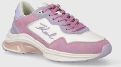 KARL LAGERFELD sneakers din piele intoarsă LUX FINESSE culoarea violet, KL63114 PPYH-OBD19N_45X