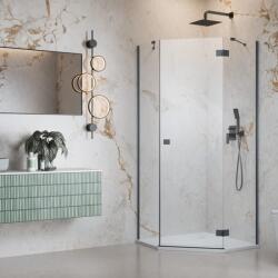 Radaway Cabina de dus pentagonala, cu usa pivotanta, antracit periat, Radaway Essenza 8 Brushed GunMetal PTJ 10490000-92-01R, 10490300-01-01 (10490000-92-01R, 10490300-01-01)