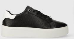 Calvin Klein sneakers din piele FLATFORM C LACE UP - MONO MIX culoarea negru, HW0HW01870 PPYH-OBD113_99X (HW0HW01870)