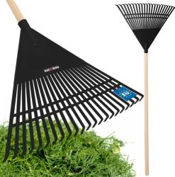 Kotarbau Greblă de grădină din plastic pentru frunze iarbă cu mâner 55 cm - Culoare negru (ZSY3070) Grebla
