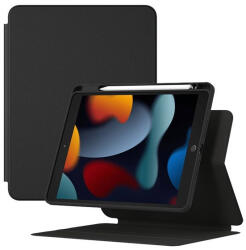 Apple iPad 10.2 (2019 / 2020 / 2021), mappa tok, Smart Case, mágneses rögzítés, Apple Pencil tartóval, Baseus Minimalist, fekete