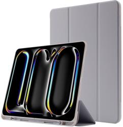  LEATHER Capac cu balamale pentru Apple iPad Pro 11 2024 / M5 2025 gri