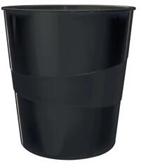 LEITZ Wow metál fekete papírkosár (52781095) - officedepot