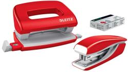 Leitz WOW 10 lap piros mini tűzőgép és lyukasztó szett (55612026) - officedepot