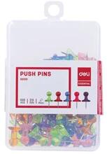 DELI Essential áttetsző vegyes színű 100 db/csomag térképtű (DEL00030) - officedepot
