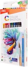 Deli Color Emotion 12db/csomag akvarellceruza készlet (DEC00700) - officedepot