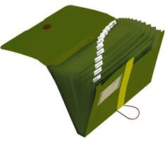 Herlitz easy orga to go GREEN zöld PP A4 rekeszes mappa (11411253) - officedepot