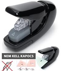 PLUS Corporation kézi kapocsmentes fekete tűző- és lyukasztógép (59177) - officedepot