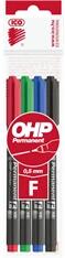 ICO OHP F 4db-os vegyes színű 0, 5mm permanent marker (9070024000) - officedepot