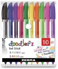 Zebra Doodlerz Fashion&Neon 10db-os zseléstoll készlet (2618) - officedepot