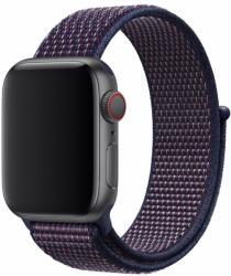 Okosóra szíj - Apple Watch Series 1/2/3/4/5/6/7/8/9/Ultra/SE (42/44/45/49mm) - DEVIA padlizsán lila szövet, tépőzáras szíj - graffistore