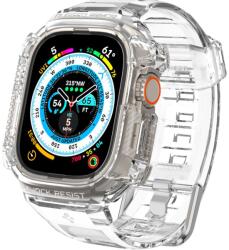  Okosóra szíj+keret - APPLE WATCH ULTRA 1 / 2 (49 MM) okosóra tok + szíj - SPIGEN RUGGED ARMOR PRO CRYSTAL CLEAR - graffistore