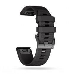  Okosóra szilikon szíj - GARMIN FENIX 3 / 5X / 3HR / 5X PLUS / 6X / 6X PRO / 7X - TECH-PROTECT Smooth fekete szilikon szíj (26 mm szíj szélesség) - graffistore