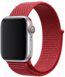 Okosóra szíj - Apple Watch Series 1/2/3/4 (42mm-44mm) - DEVIA piros szövet, tépőzáras szíj - graffistore