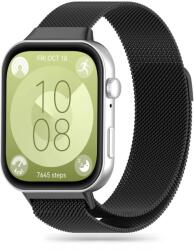 Huawei Watch Fit 3 / 4 / 4 Pro - TECH-PROTECT Milaneseband - mágneses fekete fémszíj - graffistore