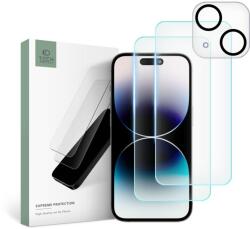 Apple 15 üvegfólia - TECH-PROTECT Supreme - 2 db üvegfólia + 1db kamera üvegfólia - graffistore
