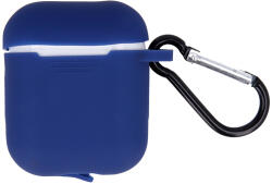 AirPods 1/2 tartó - sötétkék szilikon Airpods 1/2 tartó karabinerrel - graffistore