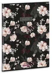 Ars Una vonalas füzet A4 - Flowery Black