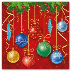 Procos Sparkling Balls, Karácsony szalvéta 20 db-os 33x33 cm PNN89460 (PNN89460)
